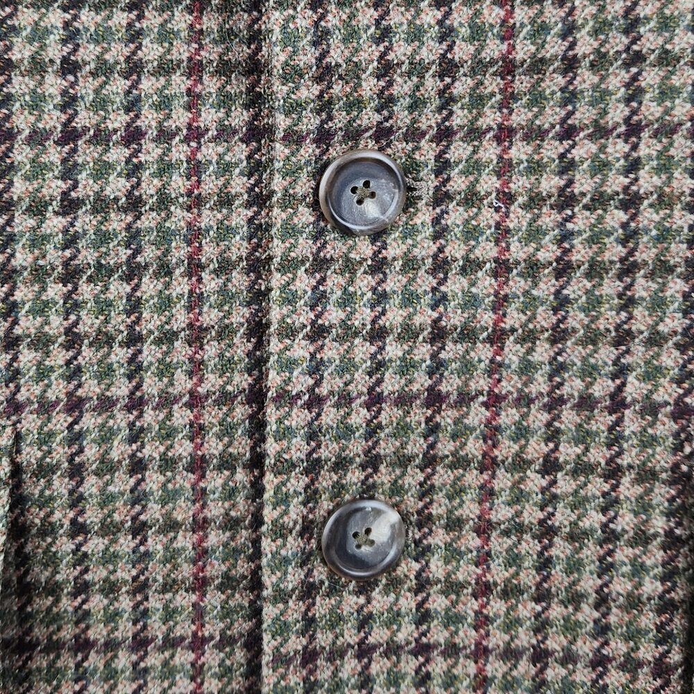 Vintage 90s Ralph Ralph Lauren Brown Houndstooth Wool Jacket Blazer sz 10 - Picture 11 of 12